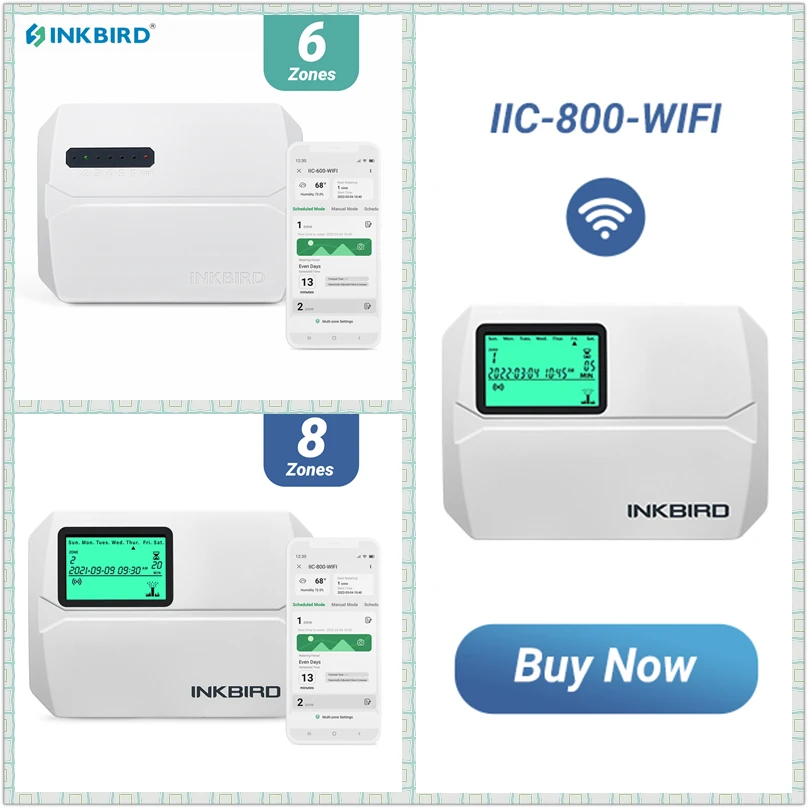 INKBIRD 6 OR 8 Zones EU Types of WIFI Sprinkler Controller Used to Intelligent Irrigation for Watering With Seasonal Adjustment