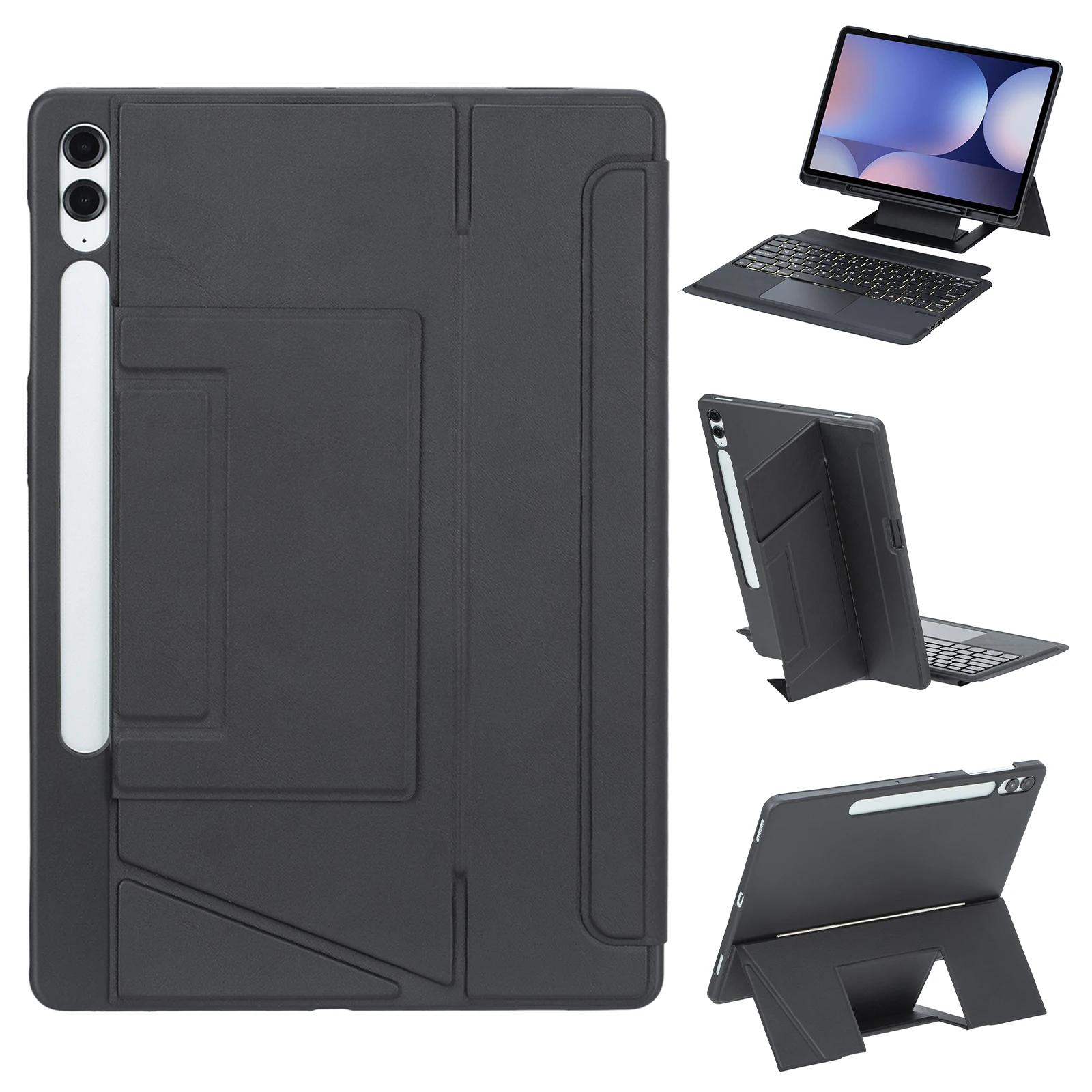 HY-810B Leather Case For Samsung Galaxy Tab S10+ X820 / S9 FE+ X610 X616 / S9+ X810 X816B X818U Detachable Keyboard with Floatin
