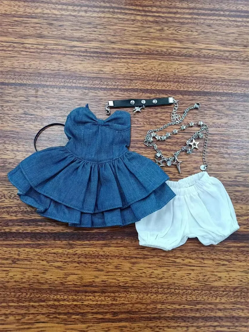 

Новинка - Комплект одежды для кукол BJD 1/4 (4 точки/MSD/Bear), джинсовая юбка-платье, аксессуары для кукол BJD