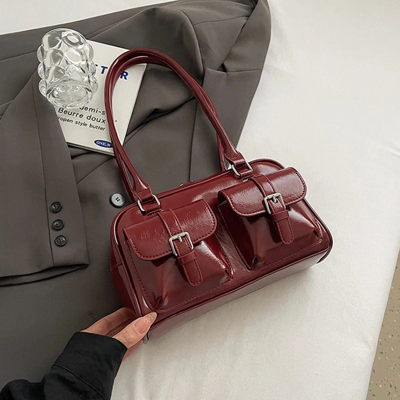 New Women's Handbag Light Luxury Niche PU  High-end Feel Hand-held Bill of Lading Shoulder Bag