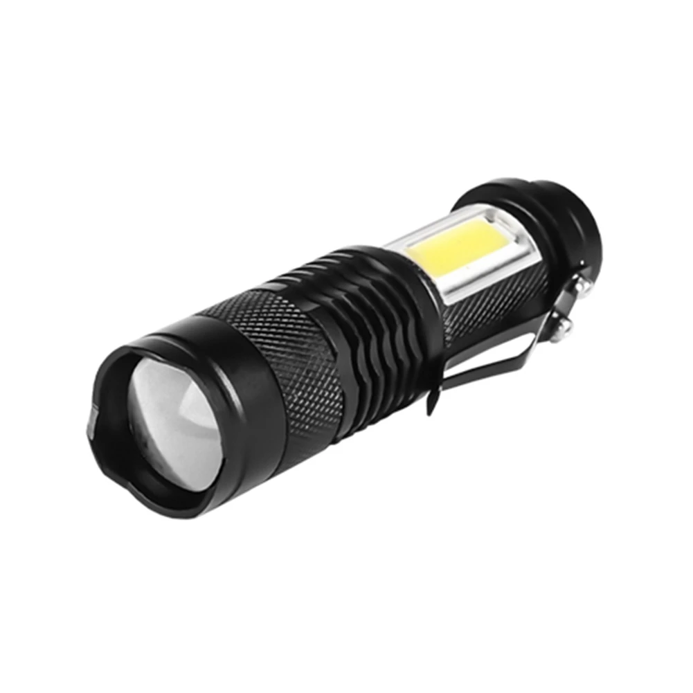 Asafee Portable Mini LED Flashlight XPE+COB Zoom Outdoor Light USB Rechargeable Torch Waterproof Zoomable Lantern,C