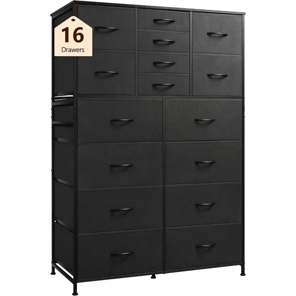 Tall Dresser for Bedroom, Fabric Dresser Storage Tower with 16 Drawers, Chest of Drawers Organizer Unit, Storage Cabinet