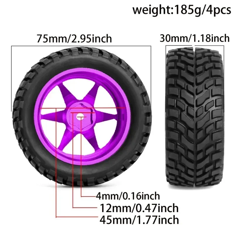 

1/10 4pcs RC On-Road Drift Racing Car Metal Wheel Rim Wheel Hubs tires for TT01 FW06 XV01 XV02