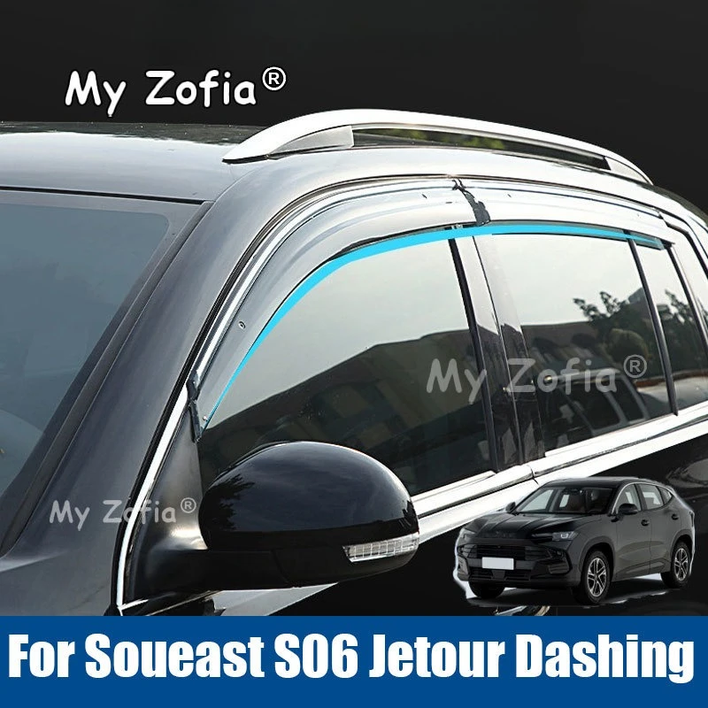 

For Soueast S06 Jetour Dashing 2026 Window Rain Guards Car Side Door Anti-Rain Deflectors Smoke Weatherproof Shield Accessories