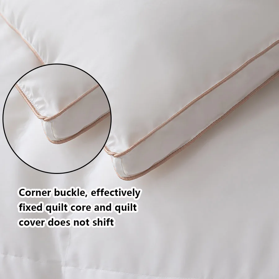 KDJEIKZ Hotel Style Goose Down With Very Warm Winter Duvet King Queen Cotton Thickened Blanket 220x240 White All Seasons Blanket