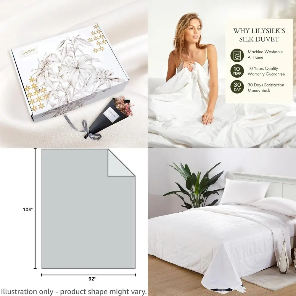 

Пододеяльник из чистого белого шелка, размер Queen, моющийся, из длинноволокнистого шелка, 100% хлопок, 0.9 кг, размер King 104x92