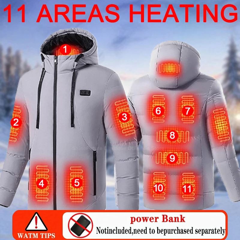 

11 Areas Heated Jacket Men Electric Heating Usb Jacket Women Bodywarmer Down Jacket