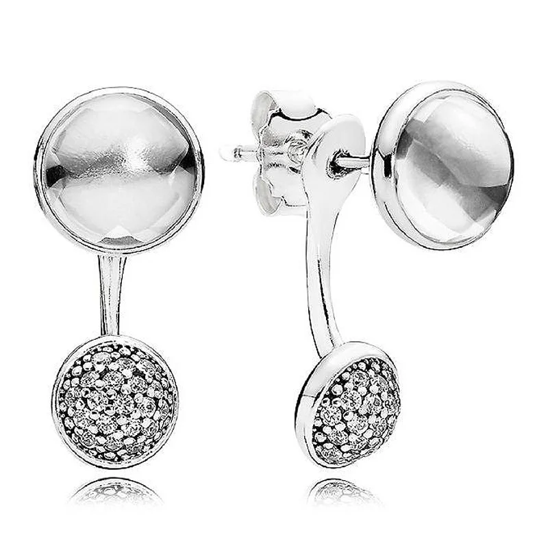 925 Sterling Silver Rose Gold Poetic Droplets Modern Lovepods Bowknot Earring For Women Birthday Wedding Gift Fashion Jewelry