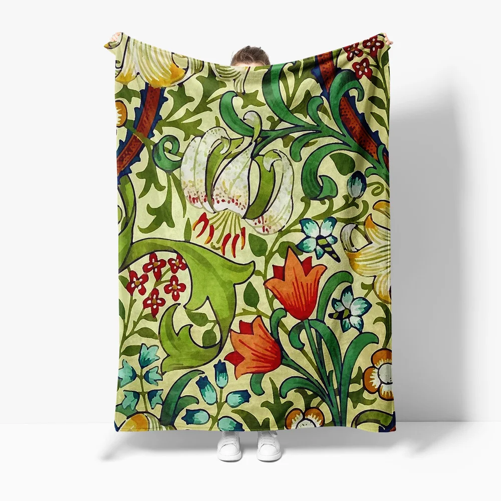 

Vibrant Floral Bed Blanket Throw Sofa Cover Decorative Quilted Bedspread for Home Living Room Bedroom