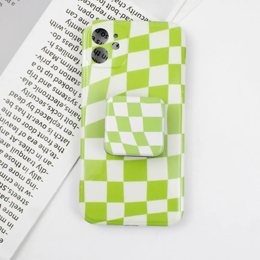 Acessórios celular aperto de dedo espelho compacto presente para seu suporte do telefone espelho xadrez espelho cosmético espelho de maquiagem