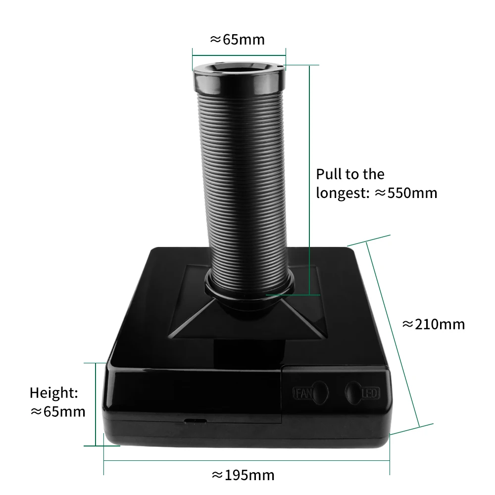 Imagem -04 - Luxianzi-tabletop Solda Ferro Smoke Absorber com Luz Led Extrator de Fumos Esd Instrumento Fumar Filtro Screen 220v