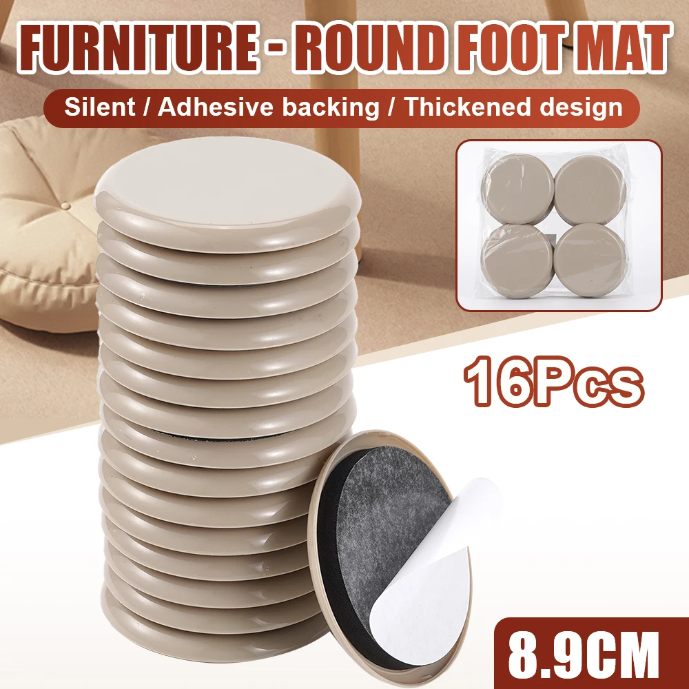 16 Pcs Furniture Sliders 89mm Mobile Heavy Furniture Smooth Floor Mobile Protector Carpet Heavy Duty Furniture Move Spare Parts