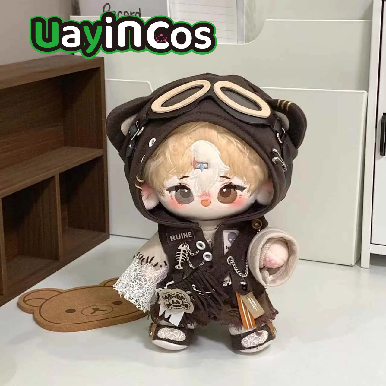 

In Stock 20cm Doll Clothes Cat Cool Handsome Punk Retro Clothing Costume Suit Doll Anime Figure Game Toy Kids Gifts Cosplay