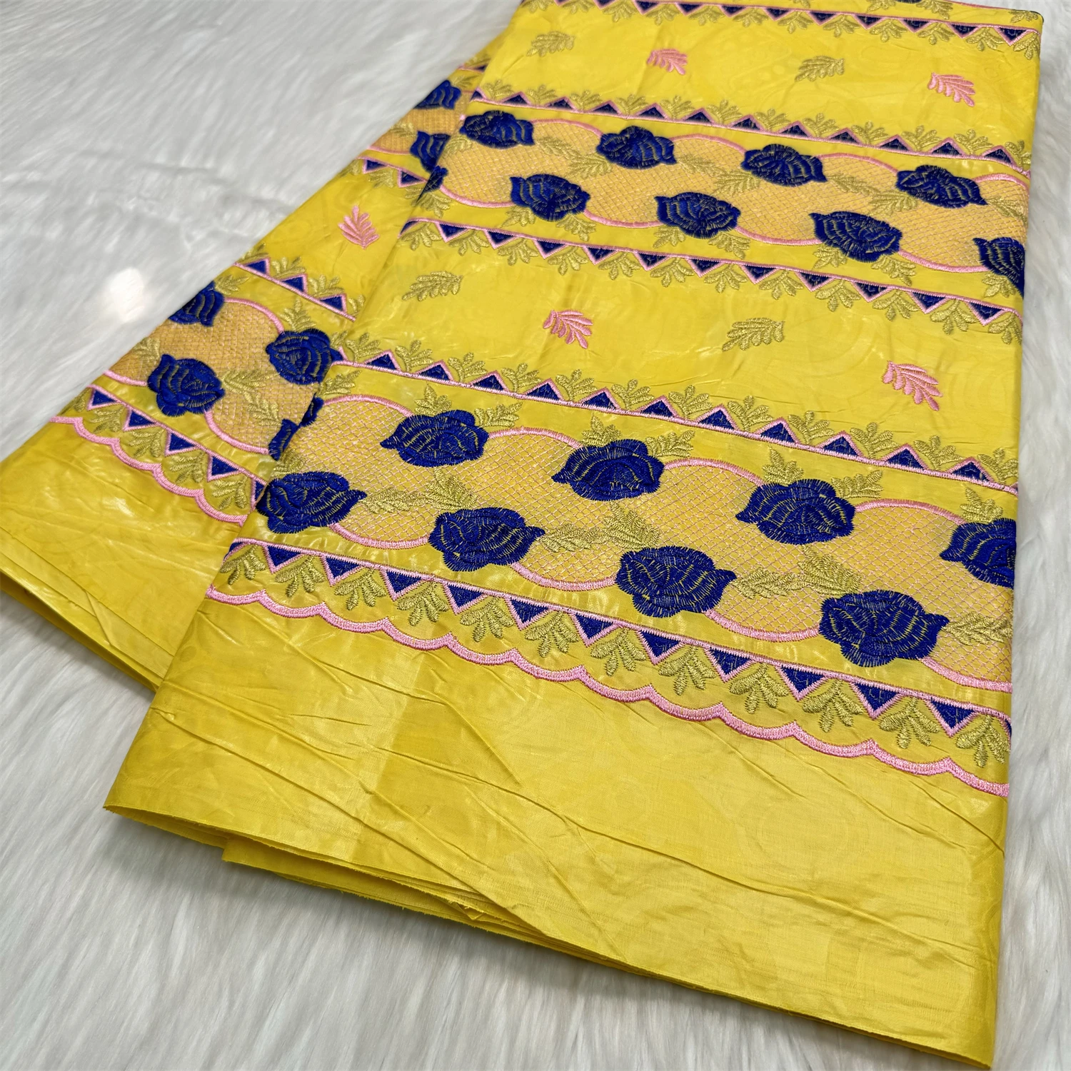 

5 Yards Newest Pattern Austria Quality Basin Riche Original Fabric Soft Guinea Basin Tissu 100% Cotton Material Wedding Dresses
