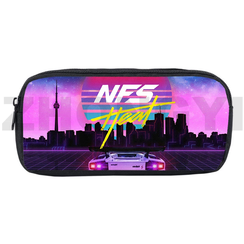 Hot Game Need for Speed 3D Pencil Case Large Capacity Canvas Cosmetic Box Lipstick Bag NFS Anime Pencil Pouch School Supplies