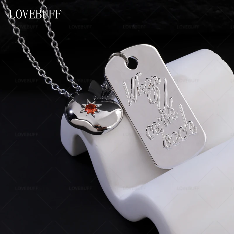 Anime Love and Deepspace Caleb Cosplay Apple Pendant Collarbone Necklace Ornament Accessories Chain Fashion Xmas Birthday Gift