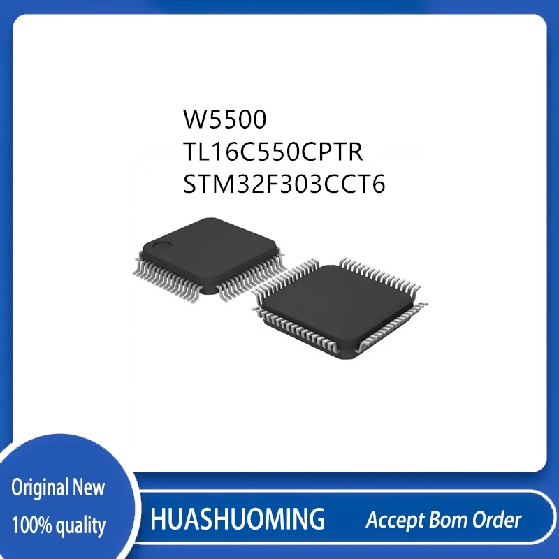 5Pcs/Lot W5500  5500 TL16C550CPTR TA550C TL16C550CPTR TA550C STM32F303CCT6 32F303 32F303CCT6 LQFP48