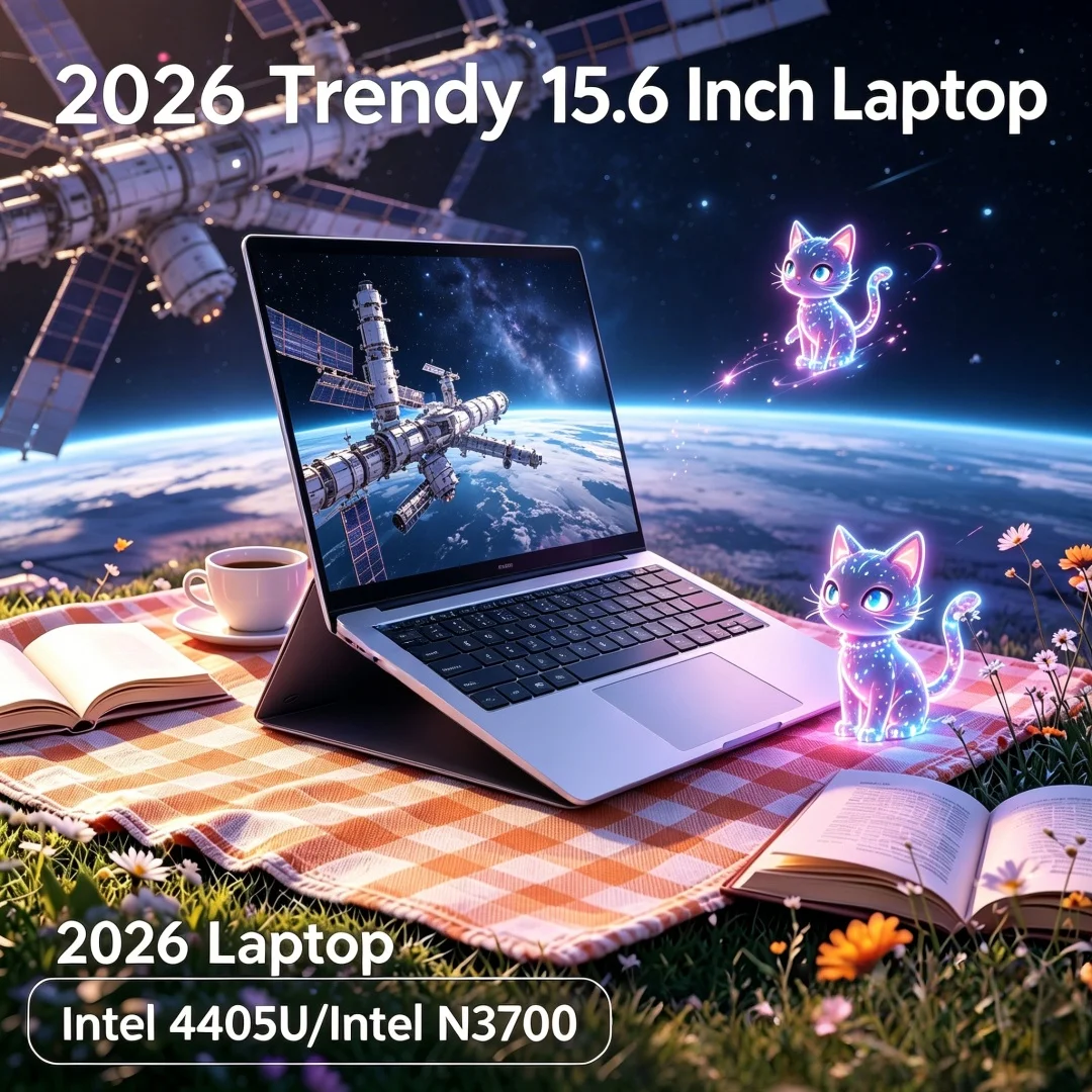 2026 New 15.6 Inch FHD Lucid Nanothin Laptop Intel N3700/Intel 4405U Win11 DDR4 16GB/32GB SSD Majestic Multinational Streamlined