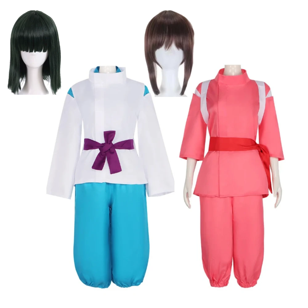 

Adult Anime Spirited Cosplay Suit wig Away Pink Kimono Takino Chihiro Kimono Uniform Spirited Sen to Cosplay Party Women Men
