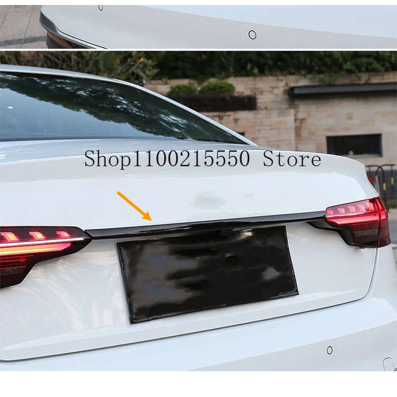 Car decoration FIT FOR Audi A4 2020 2021 2022 2024 ABS  Rear door trunk trim cover Decorative strip