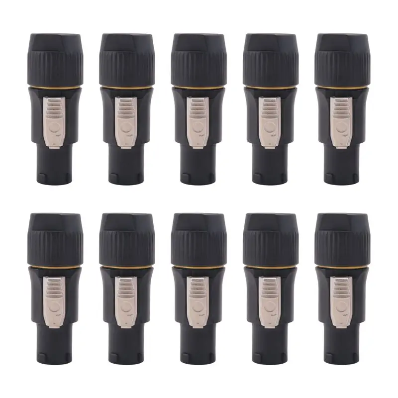 L60A 40Pcs 3Pins True Locking Connector Female Plug Jack NAC3FX-W NAC3MX-W PA66 Material IP65 Grade Waterproof