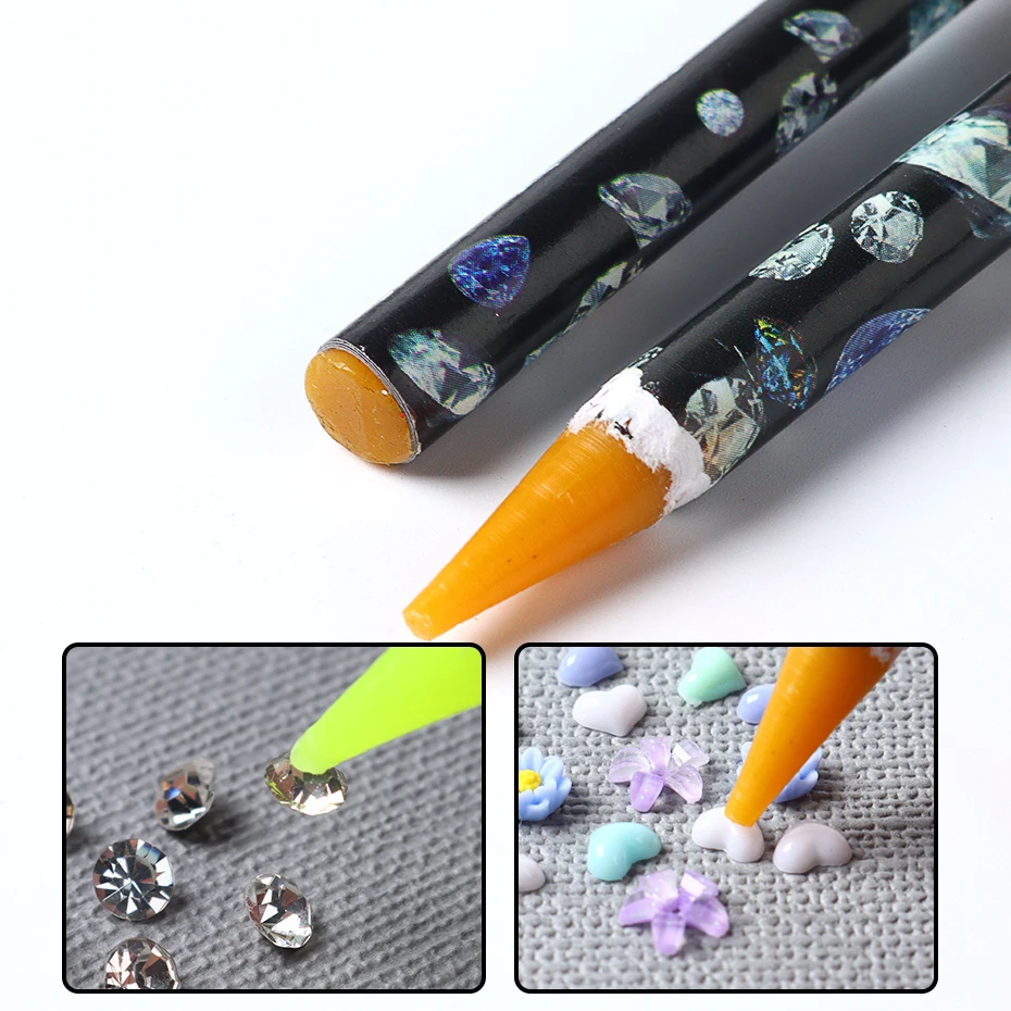 Nail Art Dotting Pencil Rhinestone Picker Bezdotykowe narzędzie do podnoszenia kryształowego wosku Ołówek do kamieni Paznokcie Akcesoria i narzędzia