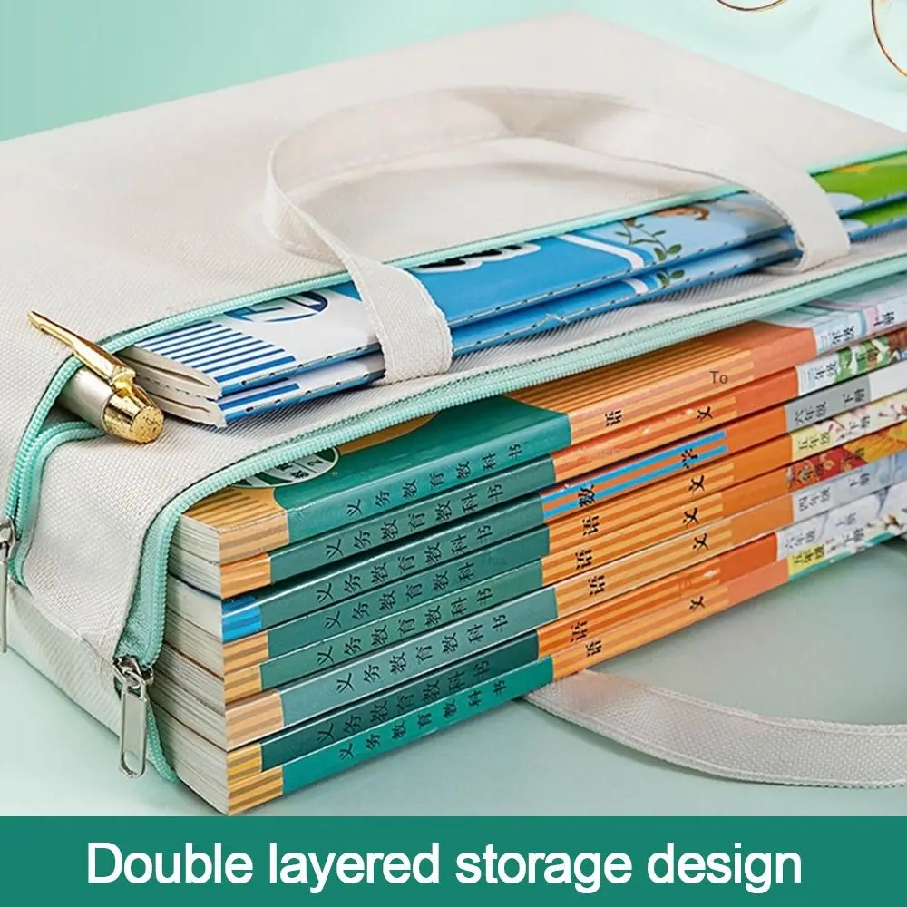 Stationery Dustproof Oxford Cloth File Bag Large Capacity A4 Document Bag Zipper File Folder School Office