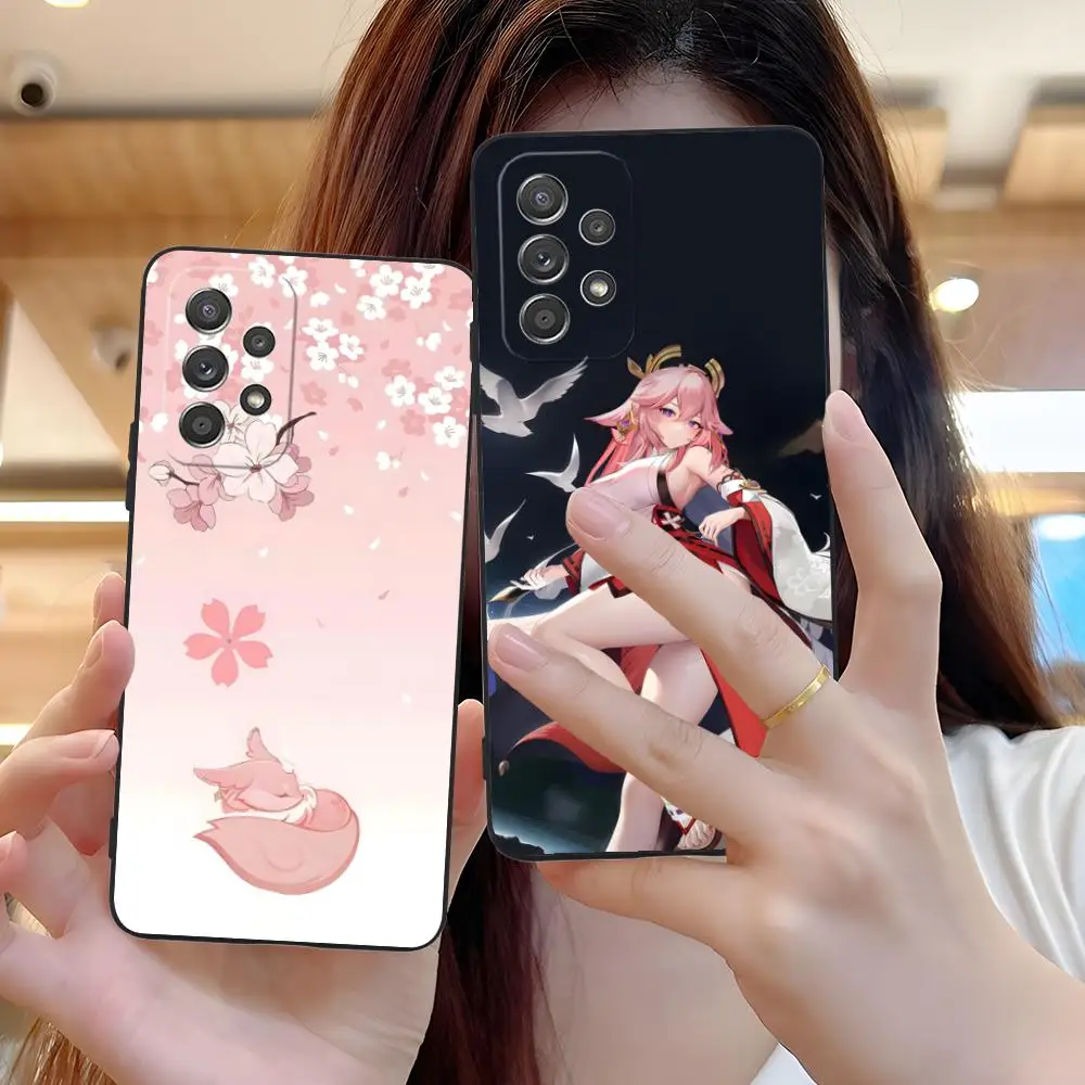 Game GI Miko Phone Case for Samsung Galaxy M55 54 42 35 34 33 32 23 22 15 14 13 12 F55 5G Soft TPU Shockproof Cover