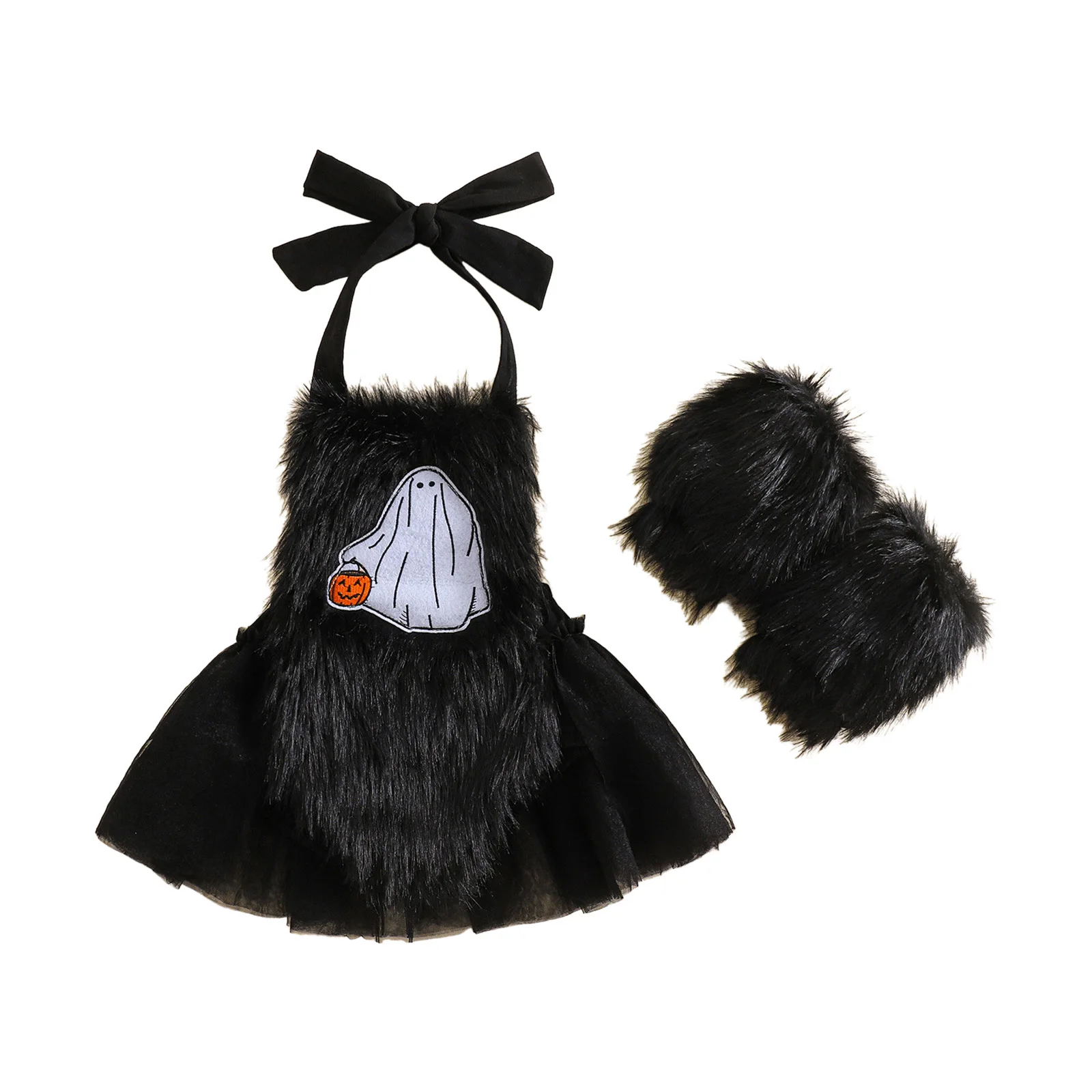 

Dark Girls Leotard Baby Girl Halloween Outfits Furry Patchwork Embroidery Sleeveless Neck Romper 6 Month Girl