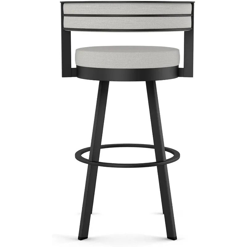 Amisco remember 26 "Comcussion Counter recommande Barstool, solutions.com sted with Back for Kitchen Island or Bar - Light Grey Polyester / Blac