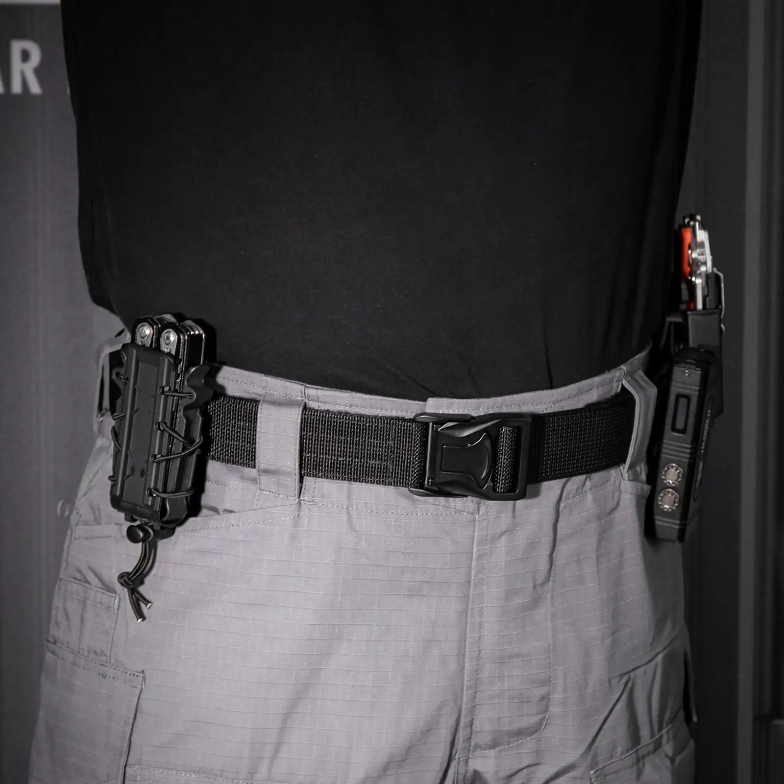 戦術的なウエストベルト-krydex-5-インチ二重層厚みのある金属バックル強化デューティーベルトアウトドアキャンプ旅行アクセサリー