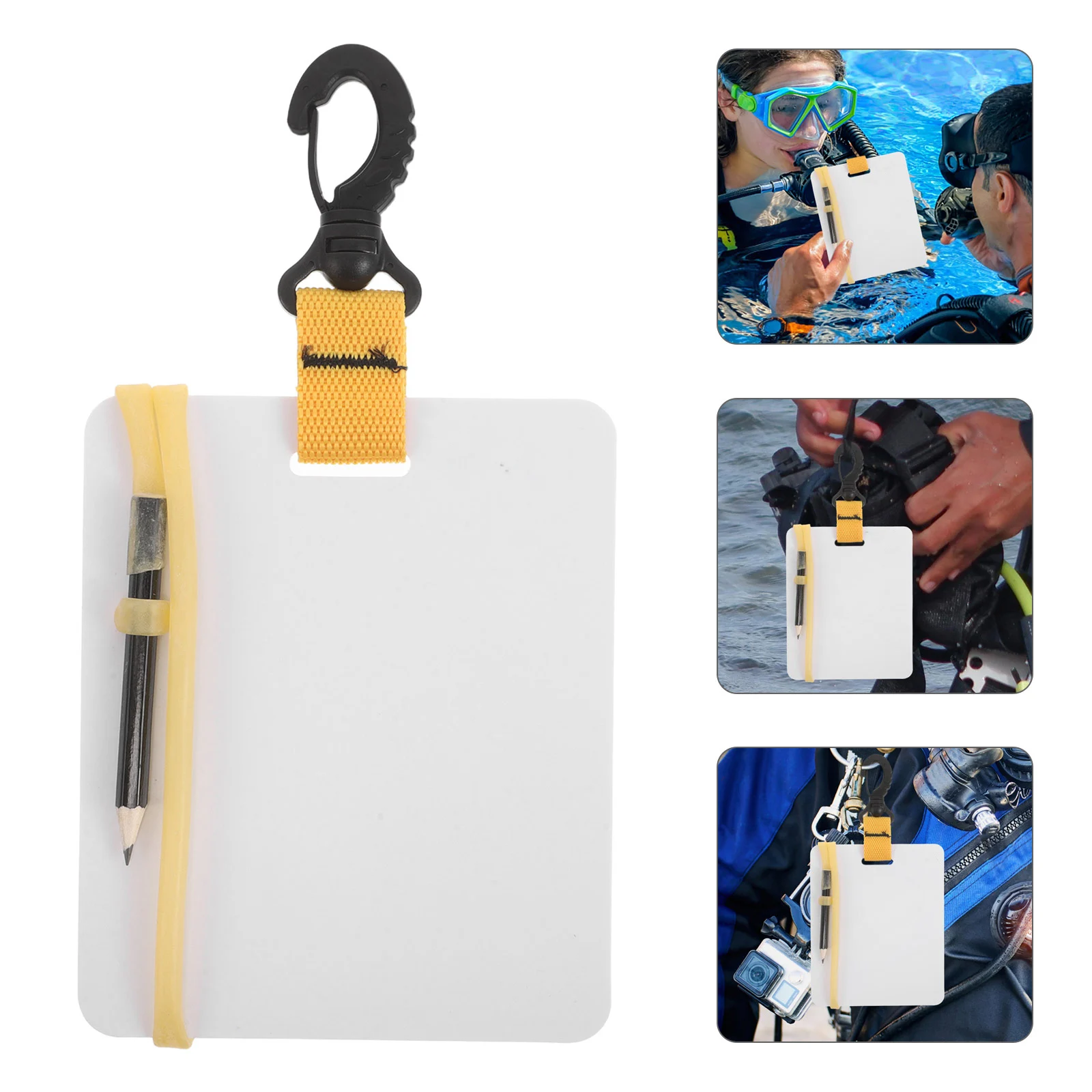 

1PC Diving Writing Book Small Whiteboard Notebook Yellow Waterproof Note Pad Manuscript Surface Portable Erasable Dive Gears