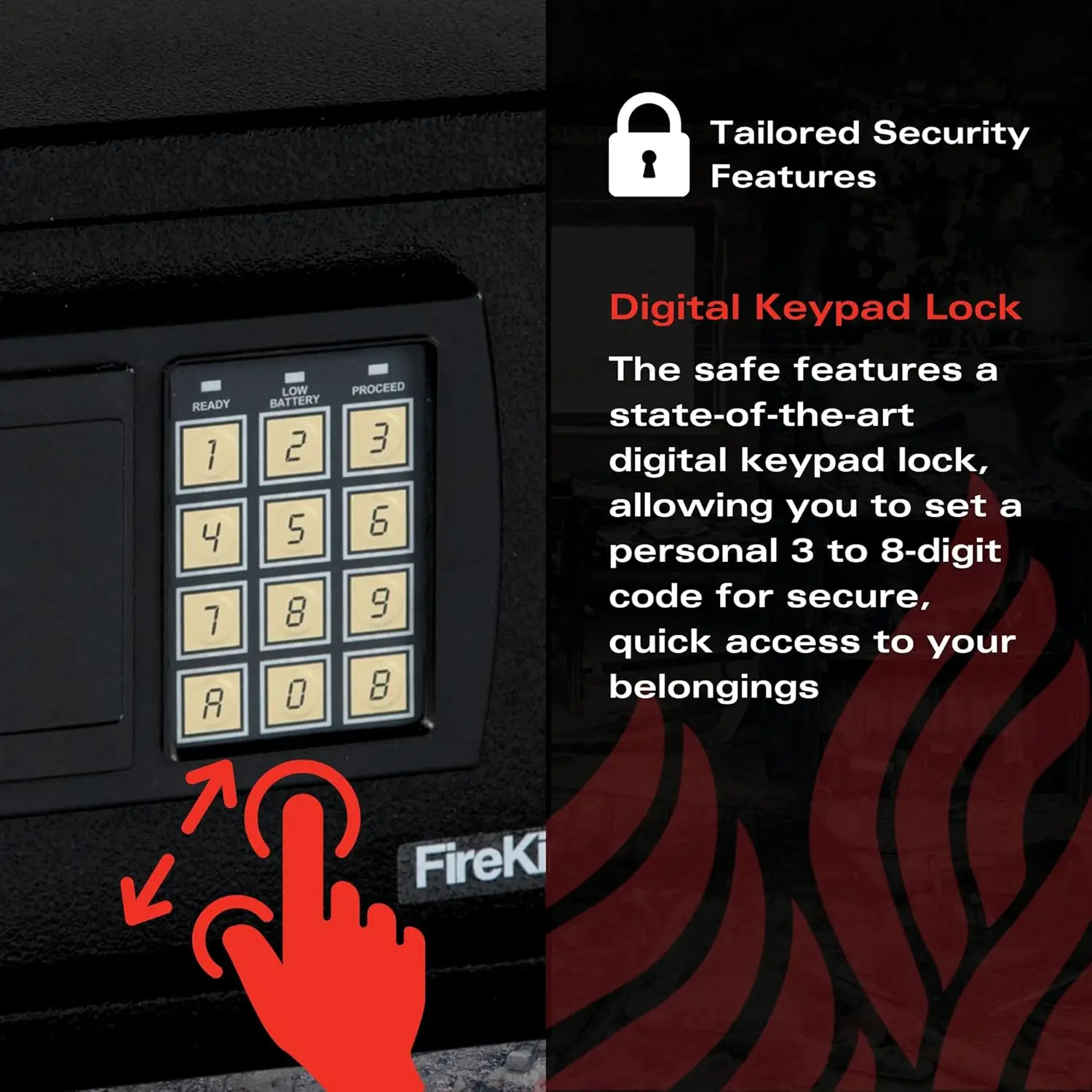 Gary by FireKing HS1207 Cofre eletrônico pessoal contra incêndio com kit de parafusos, 7 3/4 x 12 1/4 x 7 3/4 polegadas