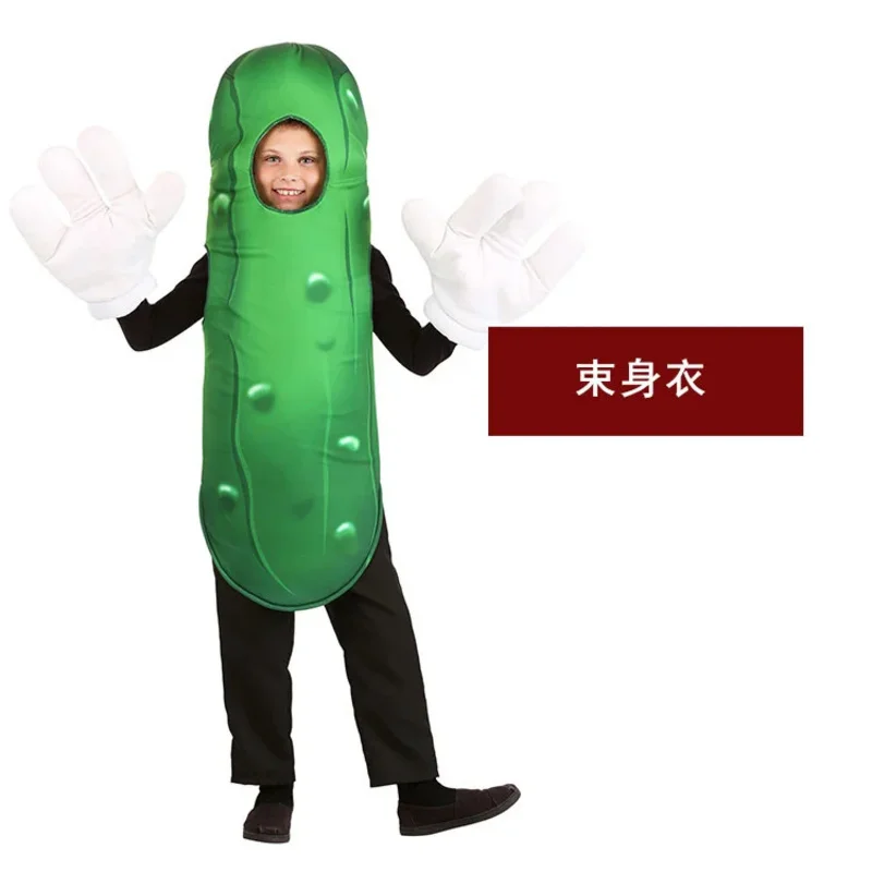 Halloween Stage Performance Kid Adult Role Play Vegetable Cucumber Parent-child outfit