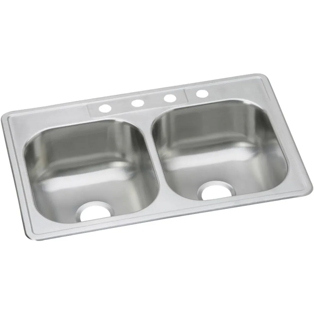 

Dayton DSE233224 Equal Double Bowl Top Mount Stainless Steel Sink