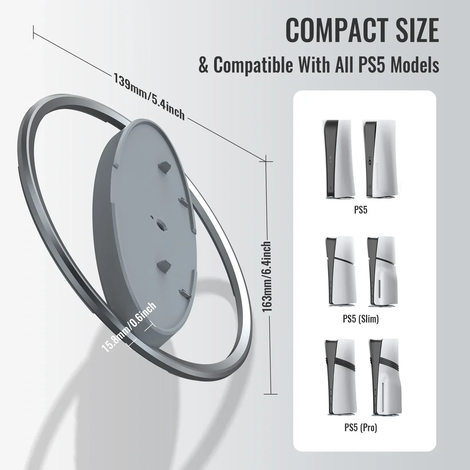 For PS5 Pro/slim Console Upright Bracket PS5 Series Universal Metal Round Base Bracket