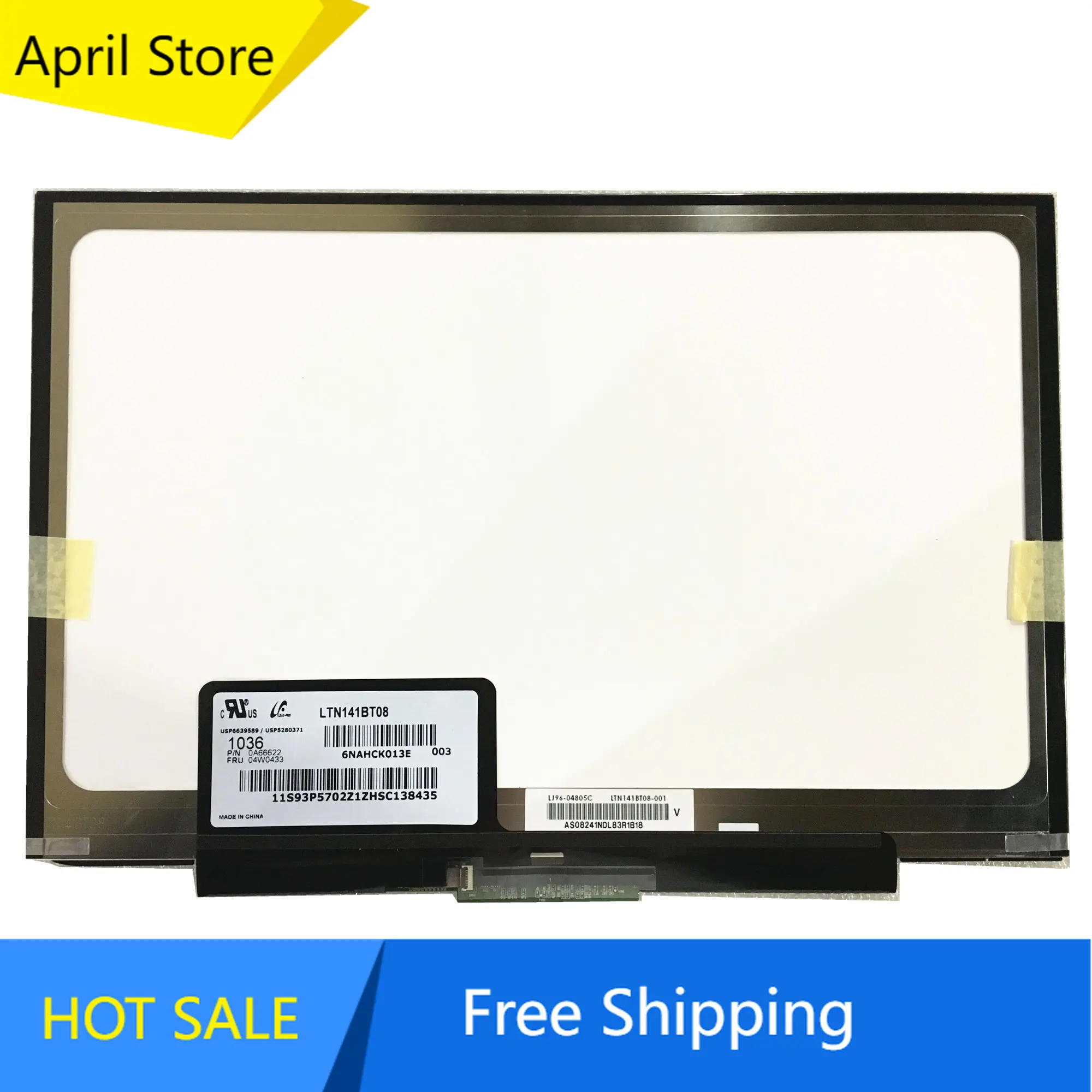 

LTN141BT08 LT141DEQ8B00 LCD Screen for Thinkpad T400S T410S FRU:04W0433 1440*900