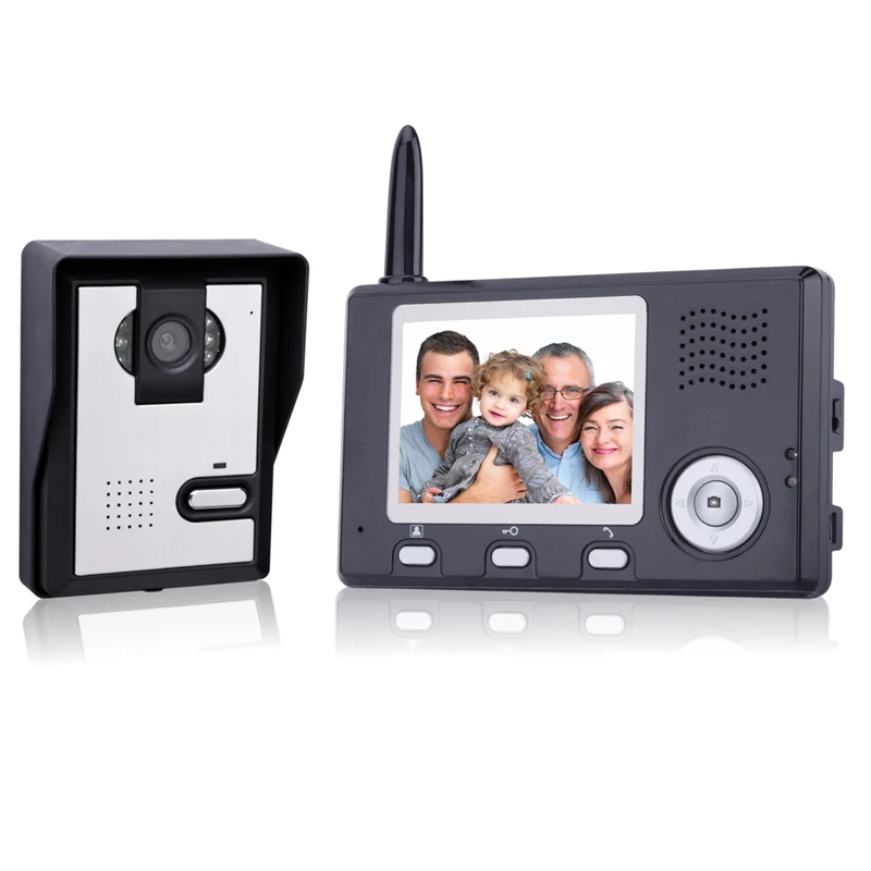 

wireless video doorbell with 3.5 inch monitor backup battery powered