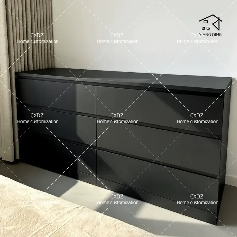 Wabi Solid Wood Bucket Cabinet Bedroom Storage Locker Living Room Locker Black Malm Drawer Cabinet