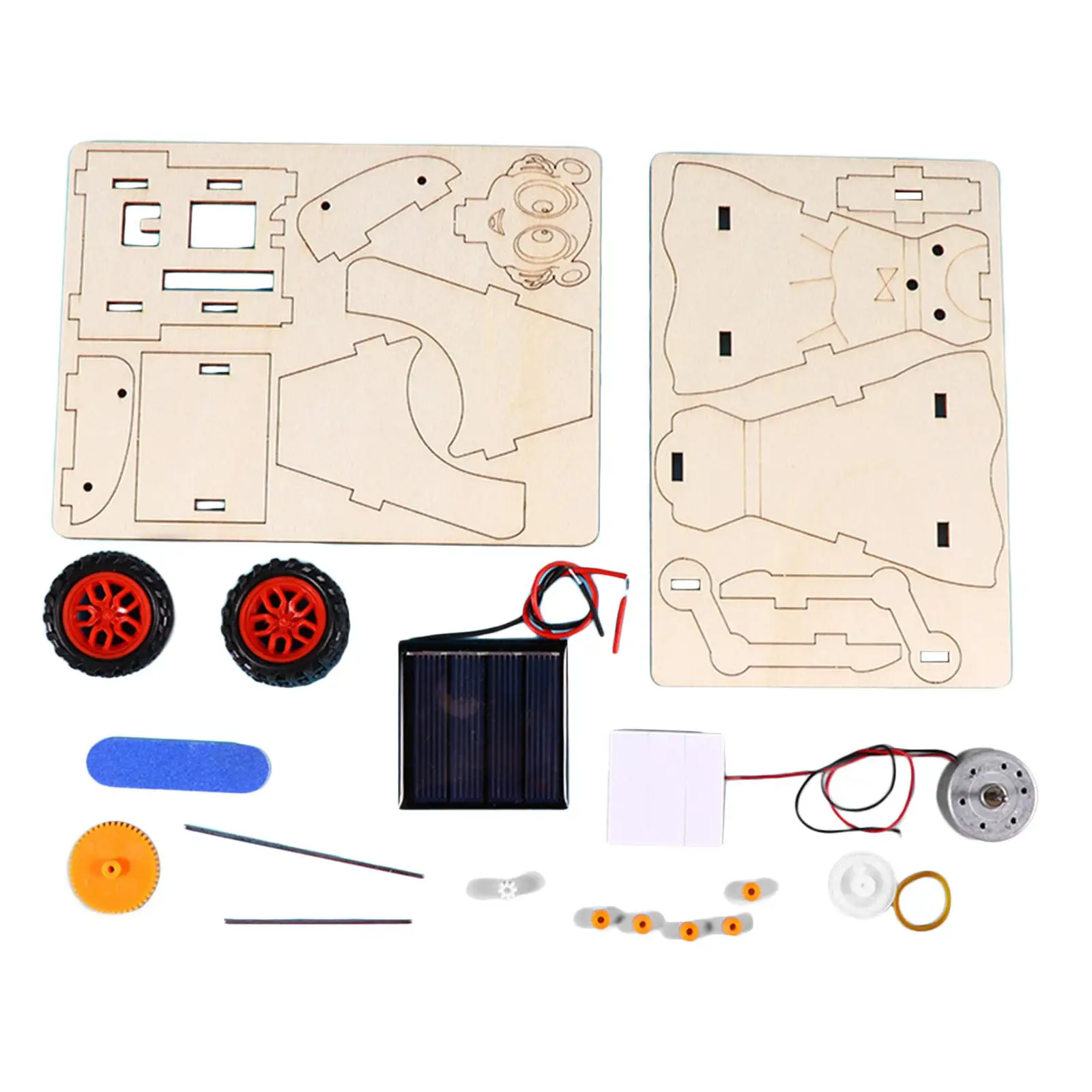 Wooden Simulation Science Experiment Robot Toy Solar Delivery Model for Children Learning Kit