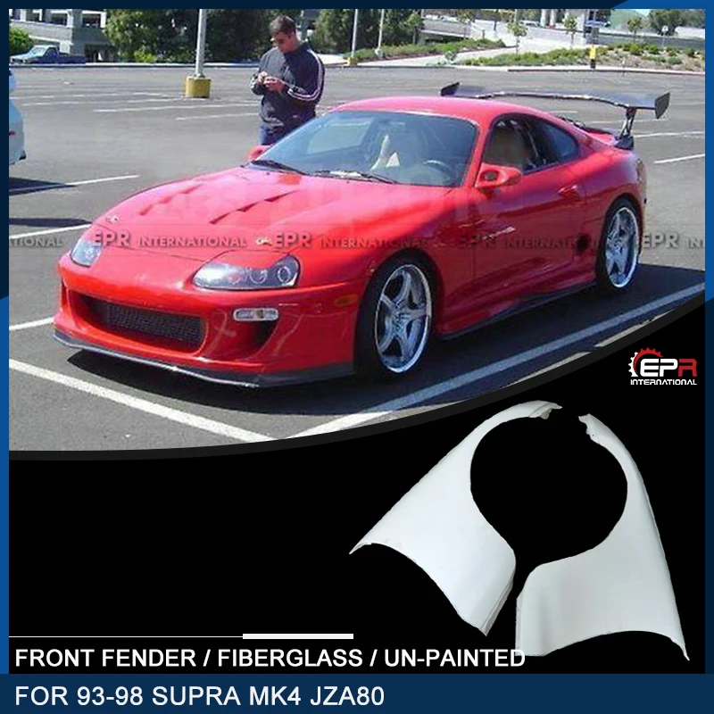 

For 93-98 Supra MK4 JZA80 Ridox Fiberglass Front Fender 2Pcs Set FRP Fiber Glass Car Accessories Body Kit Part