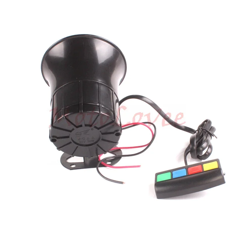 MotoLovee 12V Motorcycle 4 Sound Loud Security Horn Vehicle Emergency Alarm Loudspeaker for E-bike Truck Moped Modificatio