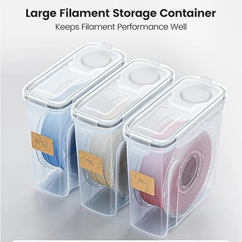 

3/4Pcs 4L 3D Printer Filament Storage Container Airtight Moisture-Proof Box for Spool, Keep PETG/TPU Filaments Dry & Dust-Free