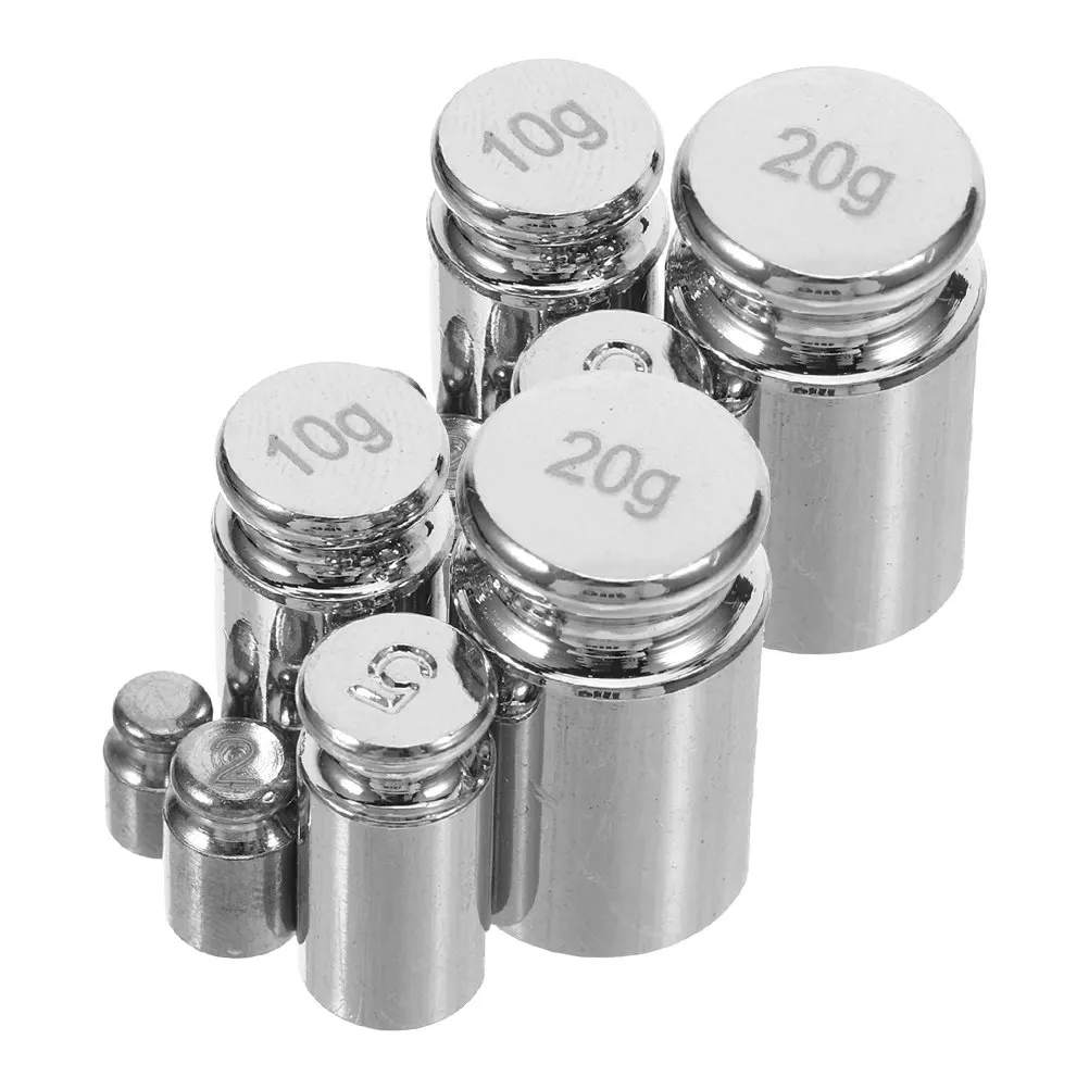 10Pcs Calibration Weight Set Steel Precision Weights 1G 2G 5G 10G 20G for Digital Jewelry Use Scale Calibration