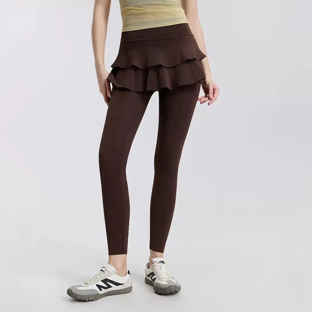 Damen-Yoga-Hosen mit hoher Taille, Mesh-Sportröcke, Fitnesshosen, figurformend, hüftbedeckend, für Laufen, Radfahren, Pilates und Yoga – Detail 17