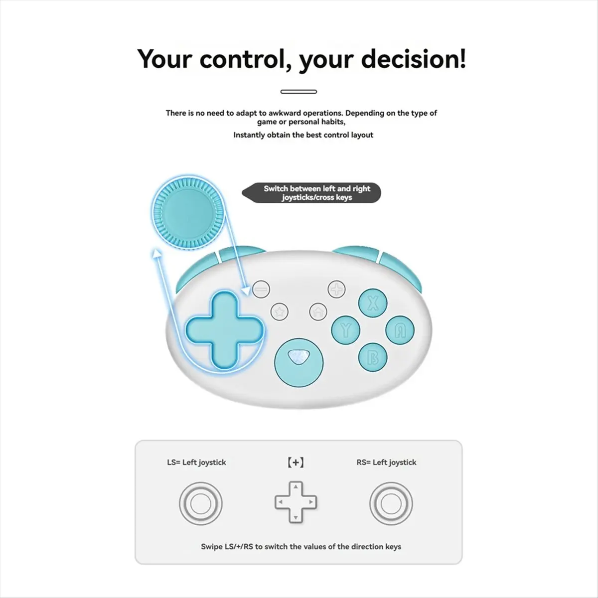 Mini Game Controller Wireless Bluetooth Gamepad for Switch PC Android IOS Multi-Platform 【A74Z Miuai】