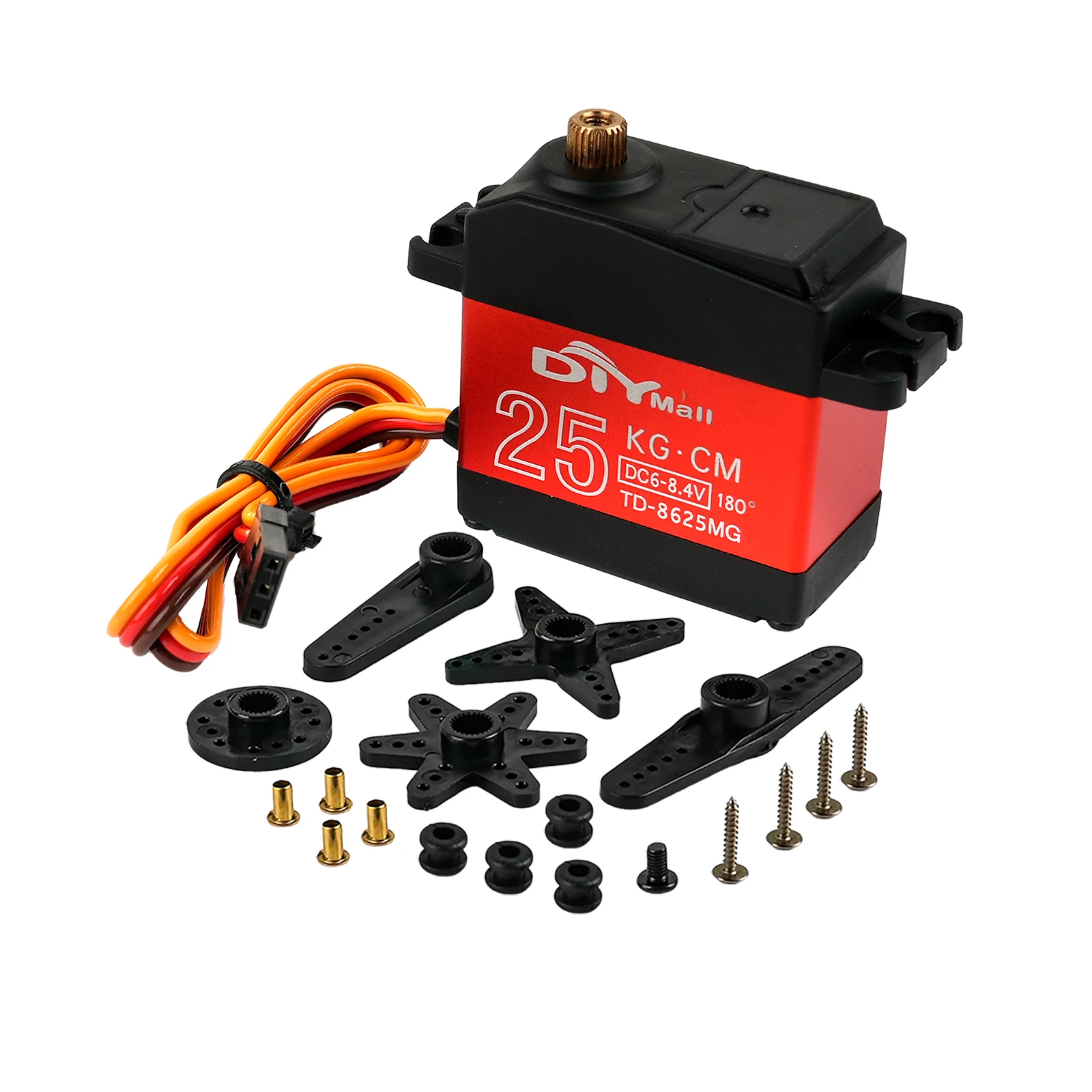 25kg.cm TD-8625M Metal Gear Digital Servo 180/270/360 Graus Motor de Escova de Carbono Servos Padrão para Carro RC Robô Brinquedo Peças de Energia