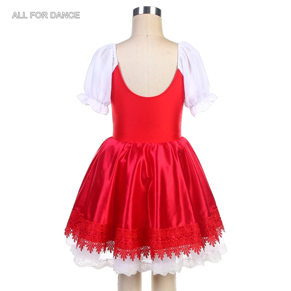 24043 New Ballet Costumes Short Sleeves Red Spandex Romantic Ballet Tutus Girls and Women Stage Performance Ballet Costumes