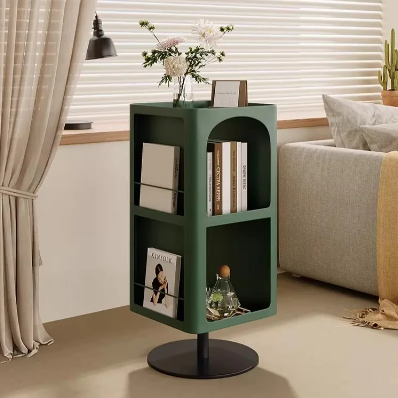 xx-Modern Cream Rotating Side Table with Storage Compartments, Multifunctional End Table for Living Room, Bedroom, Small Space*