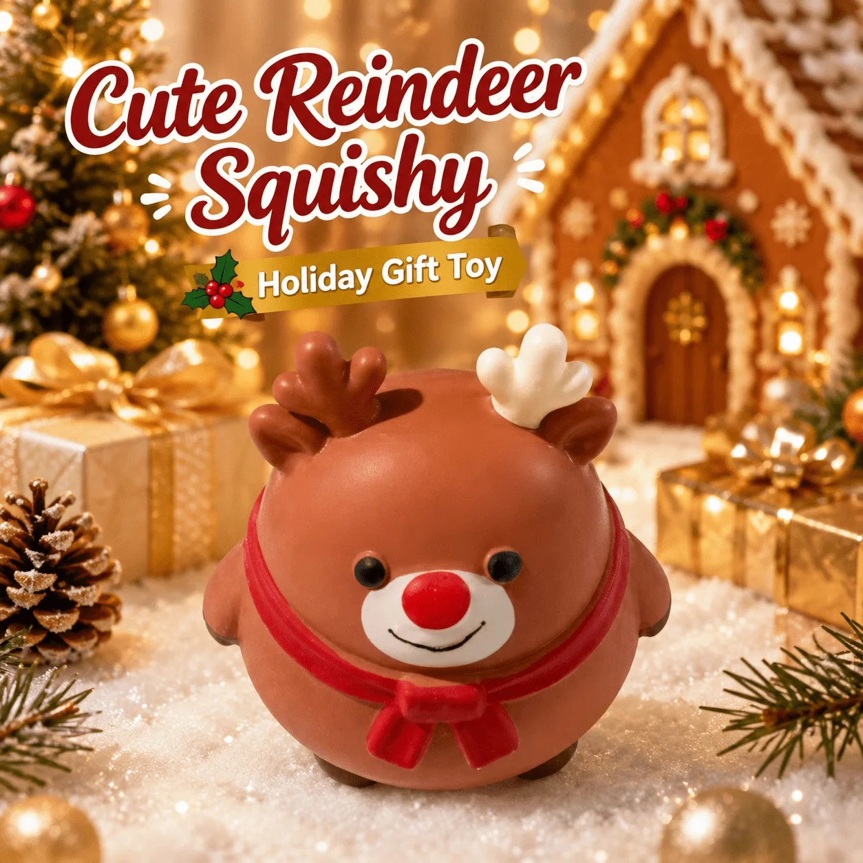 Christmas Reindeer Stress Relief Toy TPR High Elastic Cute Appearance Festive Children's Gift Work Stress Reliever